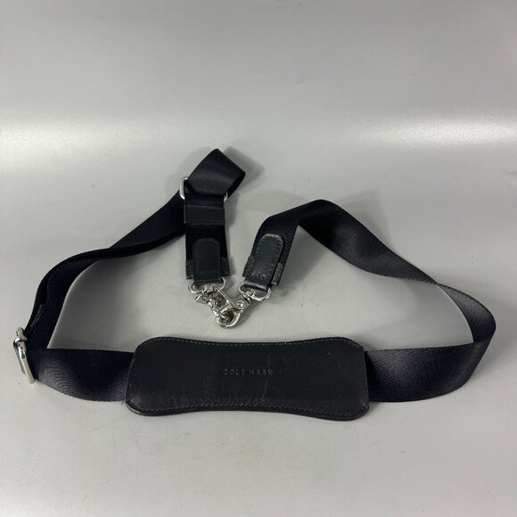 Cole Haan Black Nylon with Black Leather Accents Briefcase Adjustable Strap - Picture 1 of 8